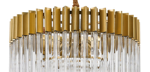 Kuna Brass/Clear Pendant Round 8 Light 60cm
